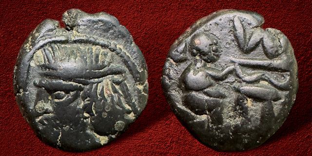 Indo-Parthian, Gondopharid Dynasty. Sanabares. Usurper, mid 1st century AD. AE Drachm