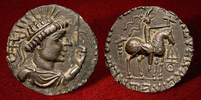 INDIA, Kushan Empire. Vima Takto (Soter Megas). Circa AD 80-100. AE Tetradrachm. Superb & Freshly reborn.