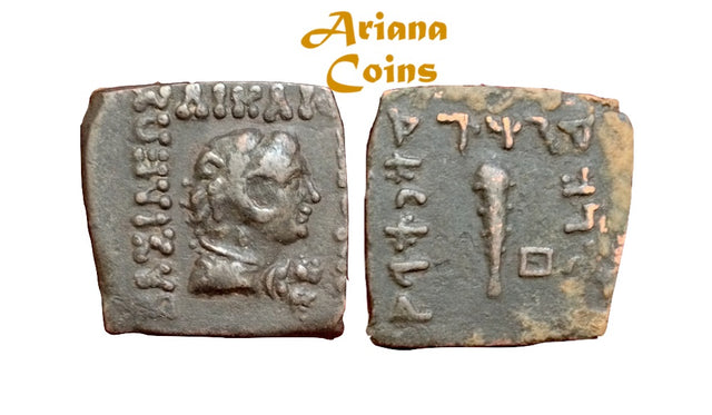 Indo-Greek Kingdom. Theophilos Dikaios. Circa 130-129 BC. AE Unit. Superb & Very Rare