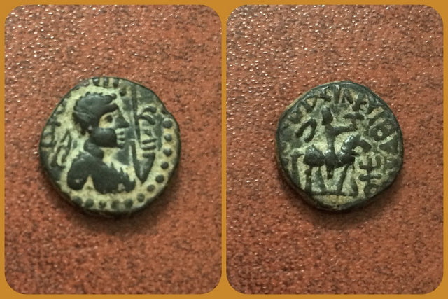 India Kushan Empire. Vima Takto (Soter Megas). Circa AD 80-100. Æ Drachm. Superb & Rare