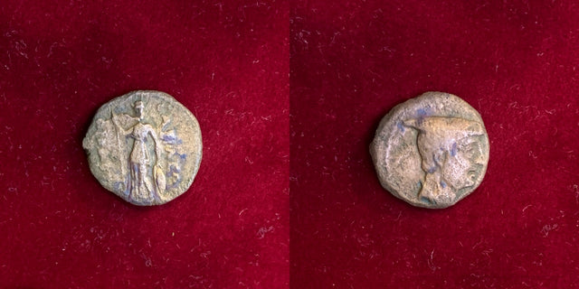 Baktria, Greco-Baktrian Kingdom. Diodotos II Theos. Circa 235-225 BC. AE Half Chalkous.