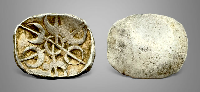 India, Pre-Mauryan, Achaemenid issues in Kabul Gandhara Taxila (500-400 BC). AR Shatamana fraction.