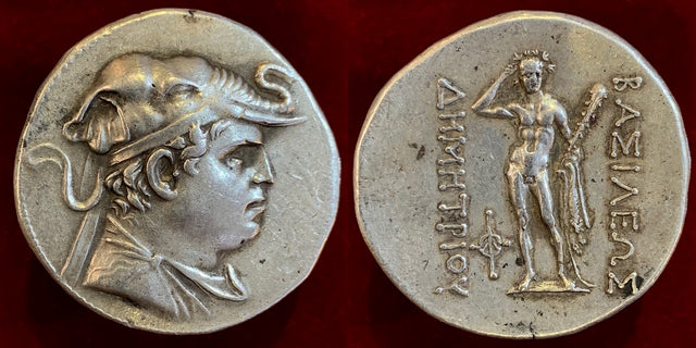 Baktria, Greco-Baktrian Kingdom, Demetrios I Aniketos. Circa 200-185 BC. AR Tetradrachm