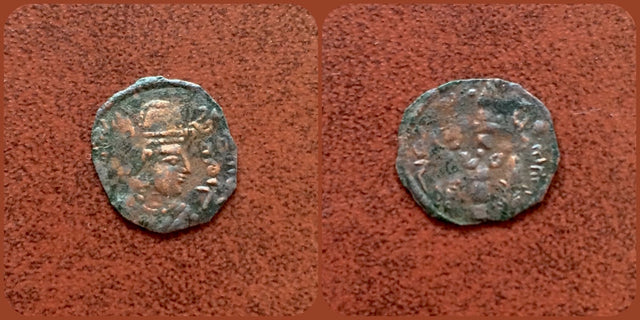 Hunnic Tribes, Central Asia, Uncertain king. 3rd-7th Century AD. AE. Extremely rare