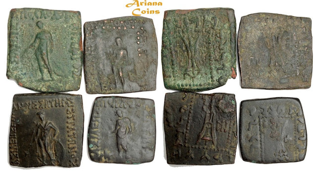 Bactrian Kings. Apollodotus I. Circa 175-165 BC. AE Quadruple Unit. Lot of 4