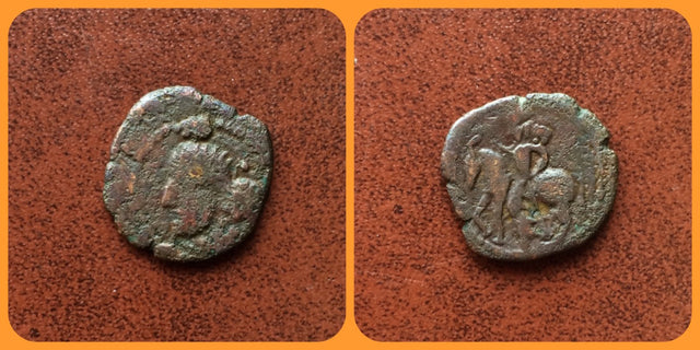 Kushano Sasanians, Kings of Merv under Shapur I AD 240-270. AE unit. Extremely RARE