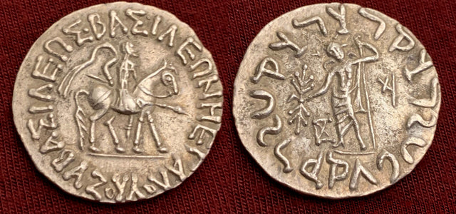 Indo-Skythians, Azes. Circa 58-12 BC. AR Tetradrachm. Superb example.