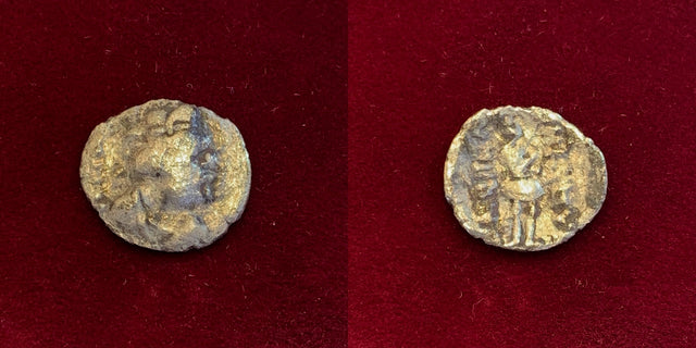 India, Kushans, Yueh-Chi, Heraios or Kujula Kadphises Circa AD 1-30/50. AR Obol.