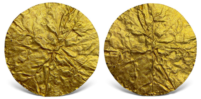 Central Asia, Hunnic Tribes, Silk Road Region, Local issue. Gold Bracteate, danake. Extremely fine and Rare type for thin gold discs.