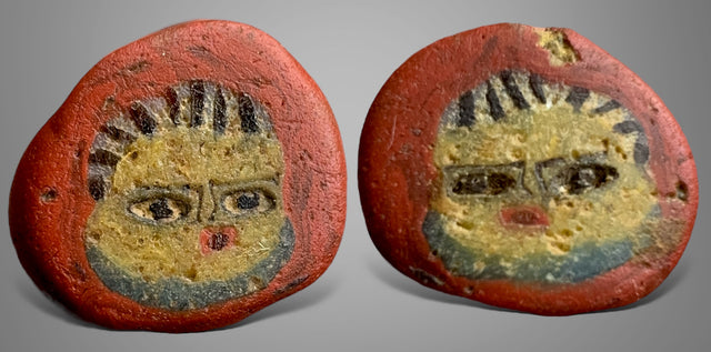 Romano-Egyptian mosaic face bead (Circa 1st century BC - 1st century AD).