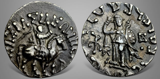 Indo-Skythians, Azes. (Circa 35-12 BC). AR Drachm. Rare this nice