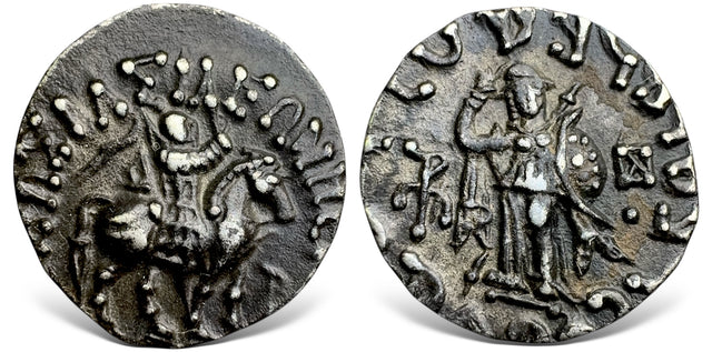 Indo-Skythians, Azes. (Circa 35-12 BC). AR Drachm. Rare this nice