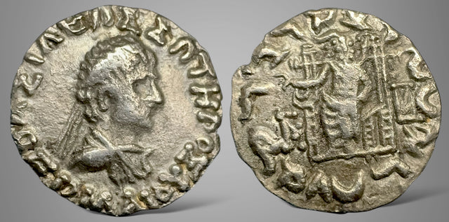 Indo-Greek Kingdom. Hermaios. (Circa 90-70 BC). AR Drachm