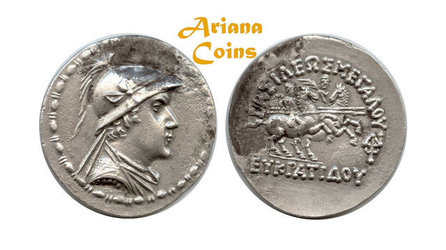 Baktrian Kings. Eukratides I. Circa 170-145 BC. AR Tetradrachm.