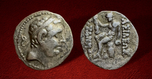 Baktria, Greco-Baktrian Kingdom. Euthydemos I Theos Megas. (BC 225-200) AR Obol. Very rare this nice.