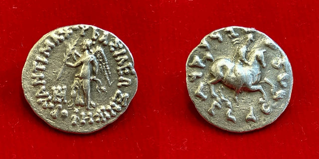 Baktrian Kings. Antimachos II Nikephoros. Circa 160-155 BC. AR Drachm