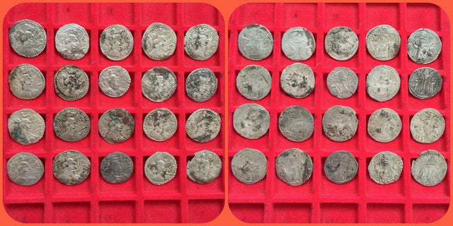 Hunnic Tribes, Nezak Huns. Anonymous ('Nezak Shah'). Circa 500-600. Lot of 20 BI Drachms. £45 each.