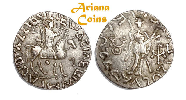 Indo-Skythians, Posthumousm Azes II. Circa 35-12 BC. Tetradrachm. Superb