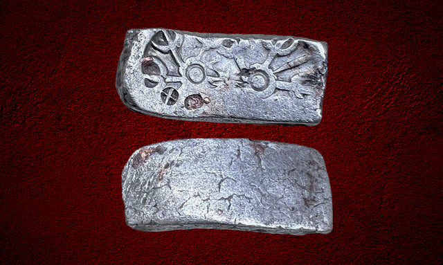 India, Gandhara Taxila, AR shatamanabent bent bar, Circa 500-300 BC. Bargain price.