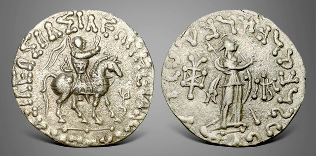 Indo-Skythians, Azes II. Circa 58-12 BC. AR Tetradrachm. Superb example