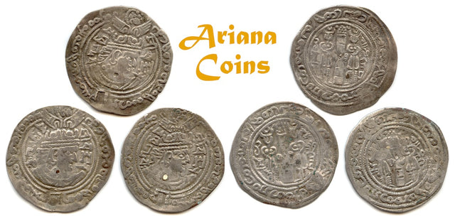 HUNNIC TRIBES, Nezak Huns. Shahi Tegin (Sri Shahi). 680-738. Lot of 3 AR Drachms