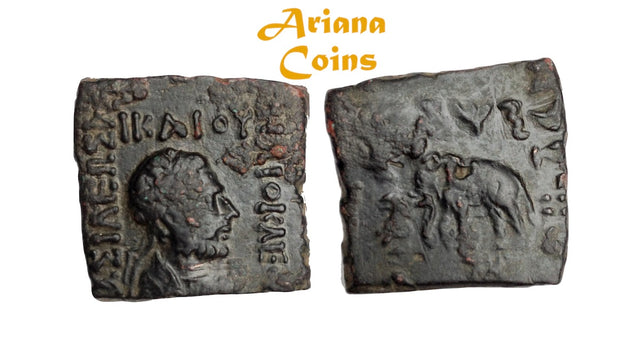 Indo-Greek Kingdom. Heliokles II Dikaios. Circa 110-100 BC. AE Hemiobol. Scarce