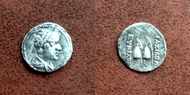 Baktrian Kings. Eukratides I. Circa 170-145 BC. AR Obol