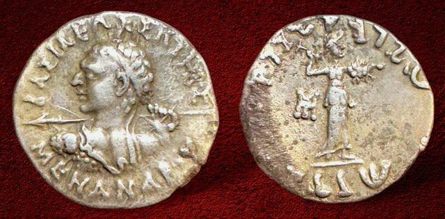 Indo-Greek Kingdom. Menander I Soter. Circa 155-130 BC. AR Drachm.