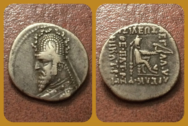 Parthian Kings, Sinatrukes. 93-70 B.C AR Drachm. Ekbatana mint