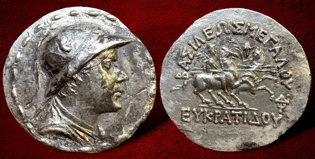Baktrian Kings. Eukratides I. Circa 170-145 BC. AR Tetradrachm. Hellenistic bust at bargain price.