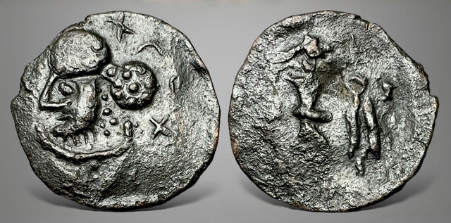 Indo-Parthian, Imitation or later Indo-Parthians in Arachosia. Unknown king. 2nd century AD. AE Tetradrachm. Superb luster