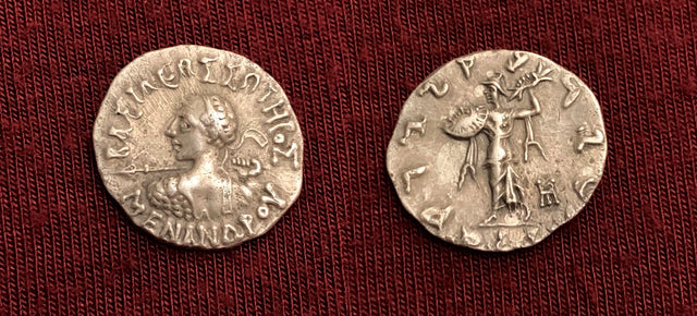 Indo-Greek Kingdom. Menander I Soter. Circa 155-130 BC. AR Drachm.