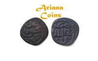 Islamic, Mehrabanids, Izz al-Haqq wa’l-Din Karman, 753-784 AH. AE Jital. Rare this condition.