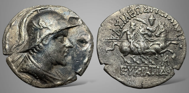 Baktrian Kings. Eukratides I. (Circa 170-145 BC). AR Tetradrachm. Hellenistic bust at bargain price.