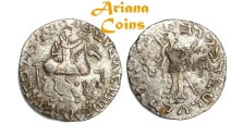 Indo-Skythians, Posthumousm Azes II. Circa 35-12 BC. Tetradrachm.