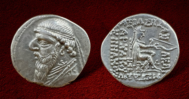 Parthian King, Mithradates II. 121-91 B.C. AR Drachm.