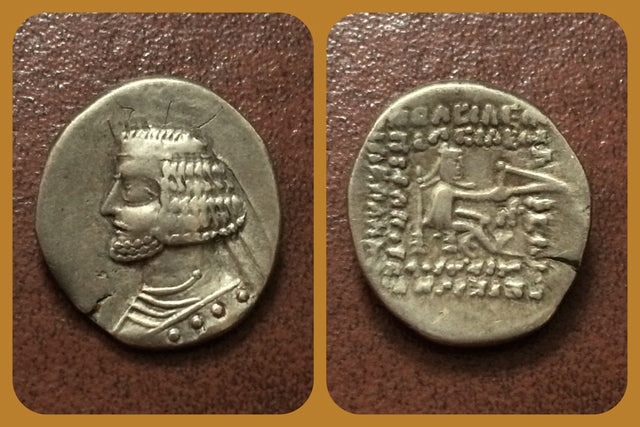 Parthian Kings, Orodes II. 57-38 BC. AR Drachm. Rhagae mint.