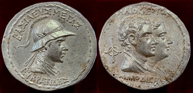 Baktria, Greco-Baktrian Kingdom, Eukratides I Megas AR Tetradrachm. Circa 170-145 BC. Superb
