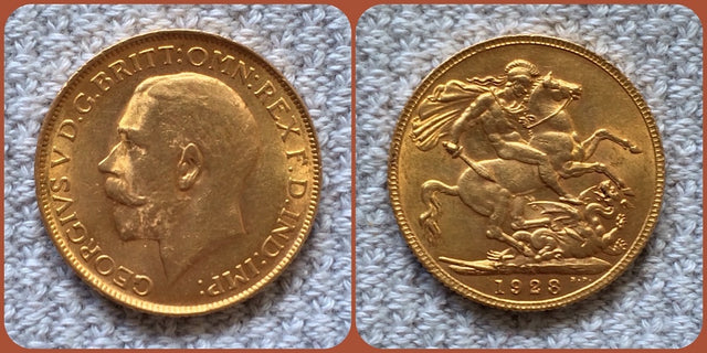 Great Britain, George V (1910-1936), Gold Sovereign, SA (Pretoria,South Africa) 1928