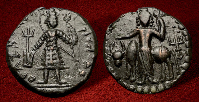 India Kushans, Vasudeva I. Circa AD 192-225.  AE Tetradrachm. Superb