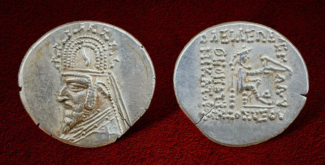 Parthian Kings, Sinatrukes. 93-70 B.C AR Drachm. Superb
