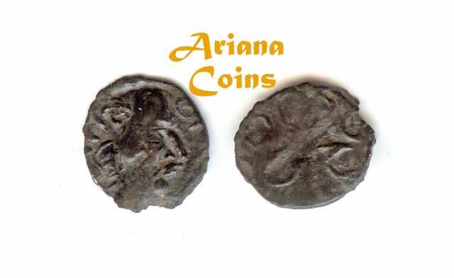 Hunnic Tribes, Alchon Huns, Uncertain king. Circa. 385-450 AD AE small Unit. Extremely Rare.