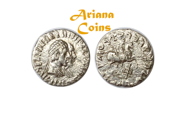 Indo-Greek Kingdom. Hermaios Soter, with Calliope. Circa 105 BC. AR Drachm