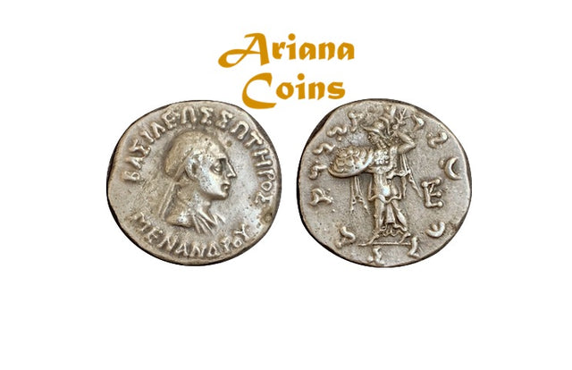 Indo-Greek Kingdom. Menander I Soter. Circa 155-130 BC. AR Drachm. Rare type