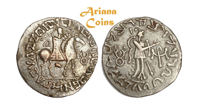 Indo-Skythians, Posthumous Azes II. Circa 35-12 BC. Tetradrachm. RARE