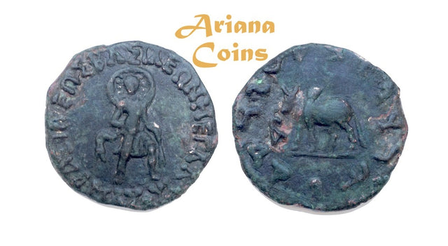 Indo-Skythians, Maues. Circa 90-60 BC. AE. Taxila mint. Extremly Rare