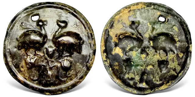Central Asia, Hunnic Tribes, Silk Road Region, Local Issue (Circa 5th-8th centuries AD) AE Bracteate.