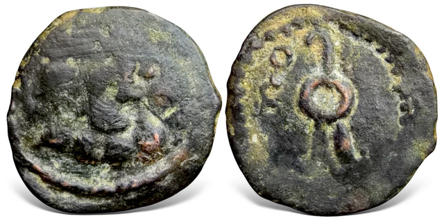 Hunnic Tribes, Alchon Huns, Uncertain king. (Circa 4th-5th century AD) AE Unit. RRR