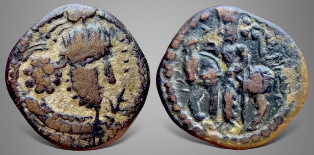 Local issue, Sasanian vassal, Ardashir (Circa 240-262 AD). AE Drachm. Good example just freshly reborn. RRR