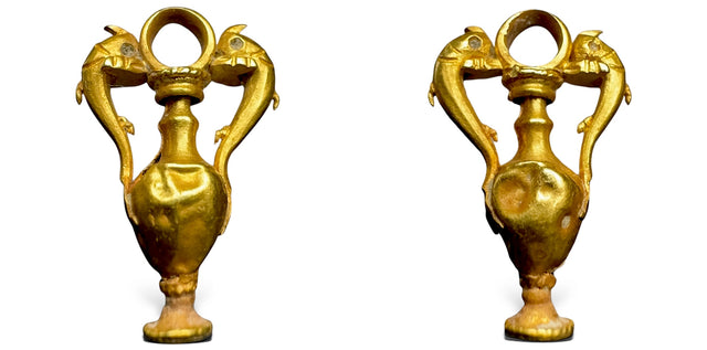Central Asia. Silk Road Region possibly Bactrian Hellenistic Amphora gold pendant.